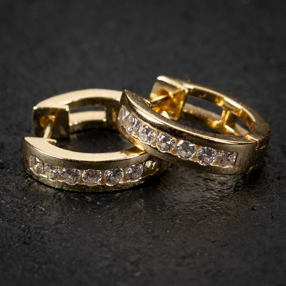 Small Gold Vermeil Sterling Silver Hoop Earrings - Picture 2 of 4